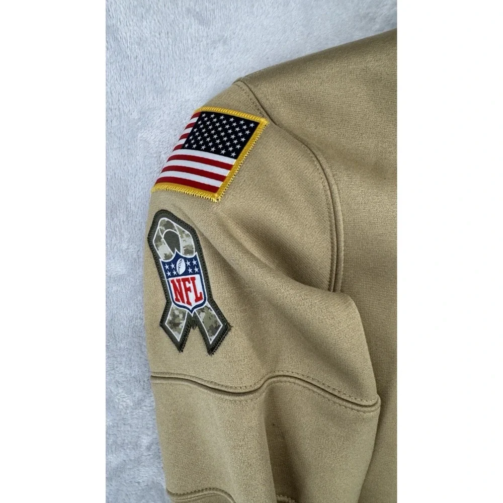 Nike Carolina Panthers Hoodie NFL Salute To Service Beige Sweatshirt USA Men's S
